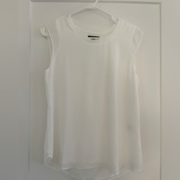 RW & Co Silky Crepe Cap Sleeve White Blouse - Picture 1 of 6